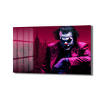 Joker'in Şehirdeki İzi: Kırmızı Gotham Temalı Temperli Cam Tablo
