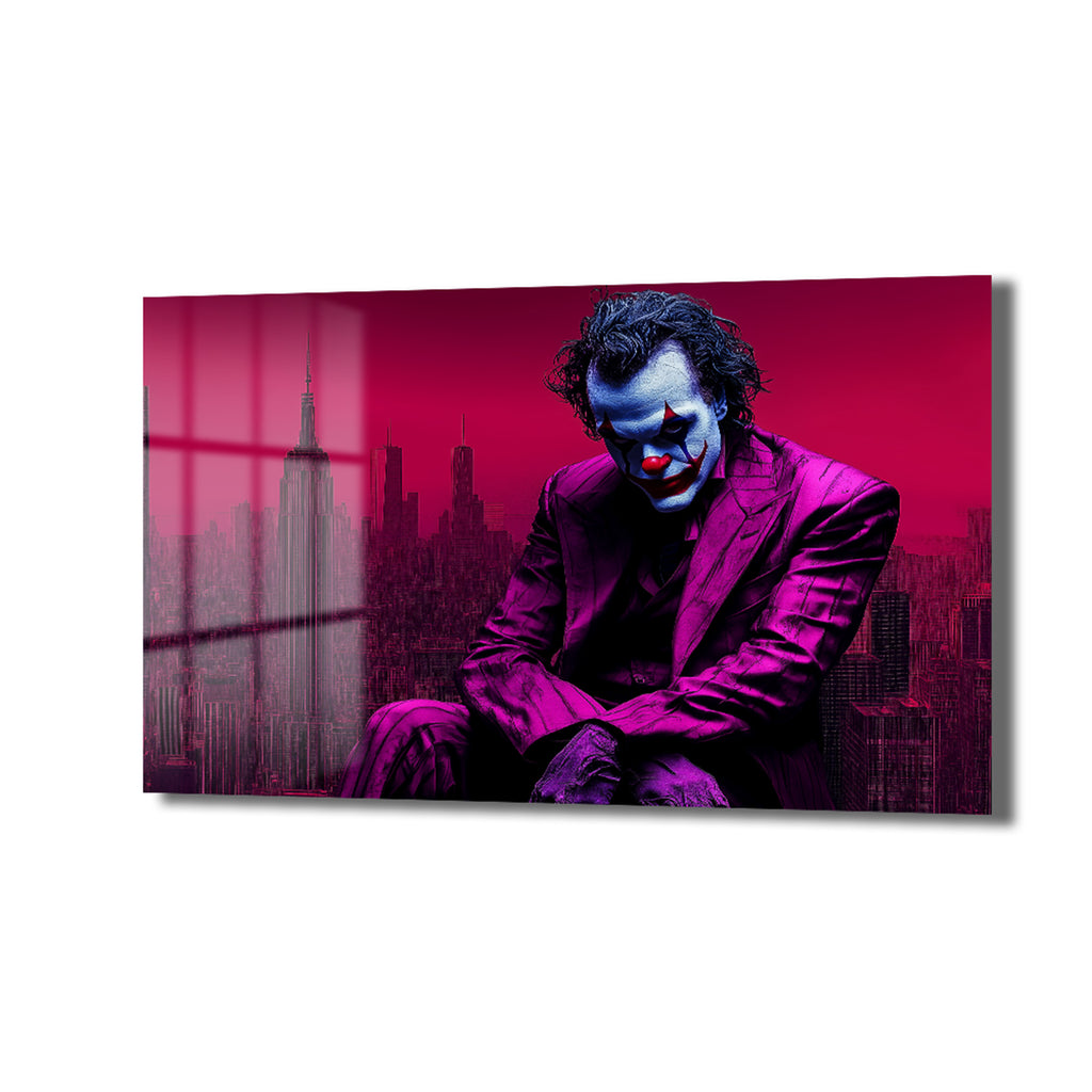 Joker Efsanesi: Gotham Şehri Temalı Sanatsal Cam Tablo