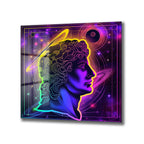 Kozmik David Neon Sanat Modern Cam Tablo