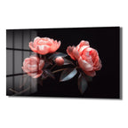 Şeftali Tonlarında Şakayıklar: Modern Floral Cam Tablo