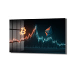 Kripto Piyasasının Ritmi: Bitcoin ve Ethereum Temalı Modern Cam Tablo
