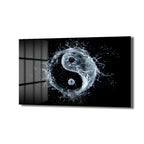 Dinamik Su Yin Yang: Modern Denge Temalı Temperli Cam Tablo