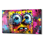 SpongeBob Graffiti Patlaması: Modern Sanat Temperli Cam Tablo