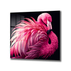 Büyüleyici Pembe Flamingo Cam Tablo - Glazella Özel Koleksiyon