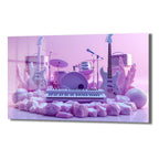 Rüya Gibi Sahne: Pastel Tonlarda Müzik Aletleri Modern Cam Tablo